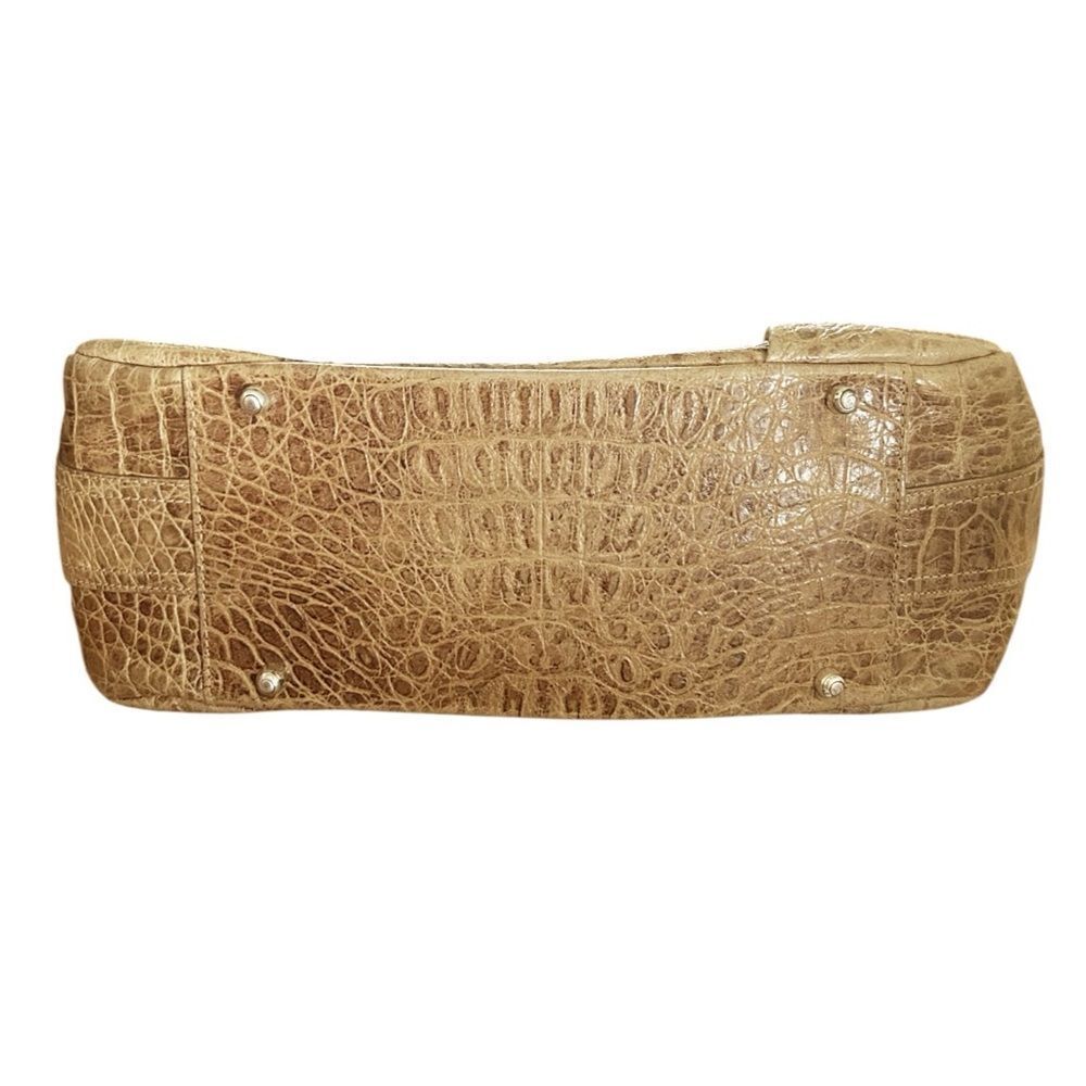 Brighton Leather Shoulder Bag Crocodile Alligator‎ Embossed Tan Brown Leather - Picture 6 of 9
